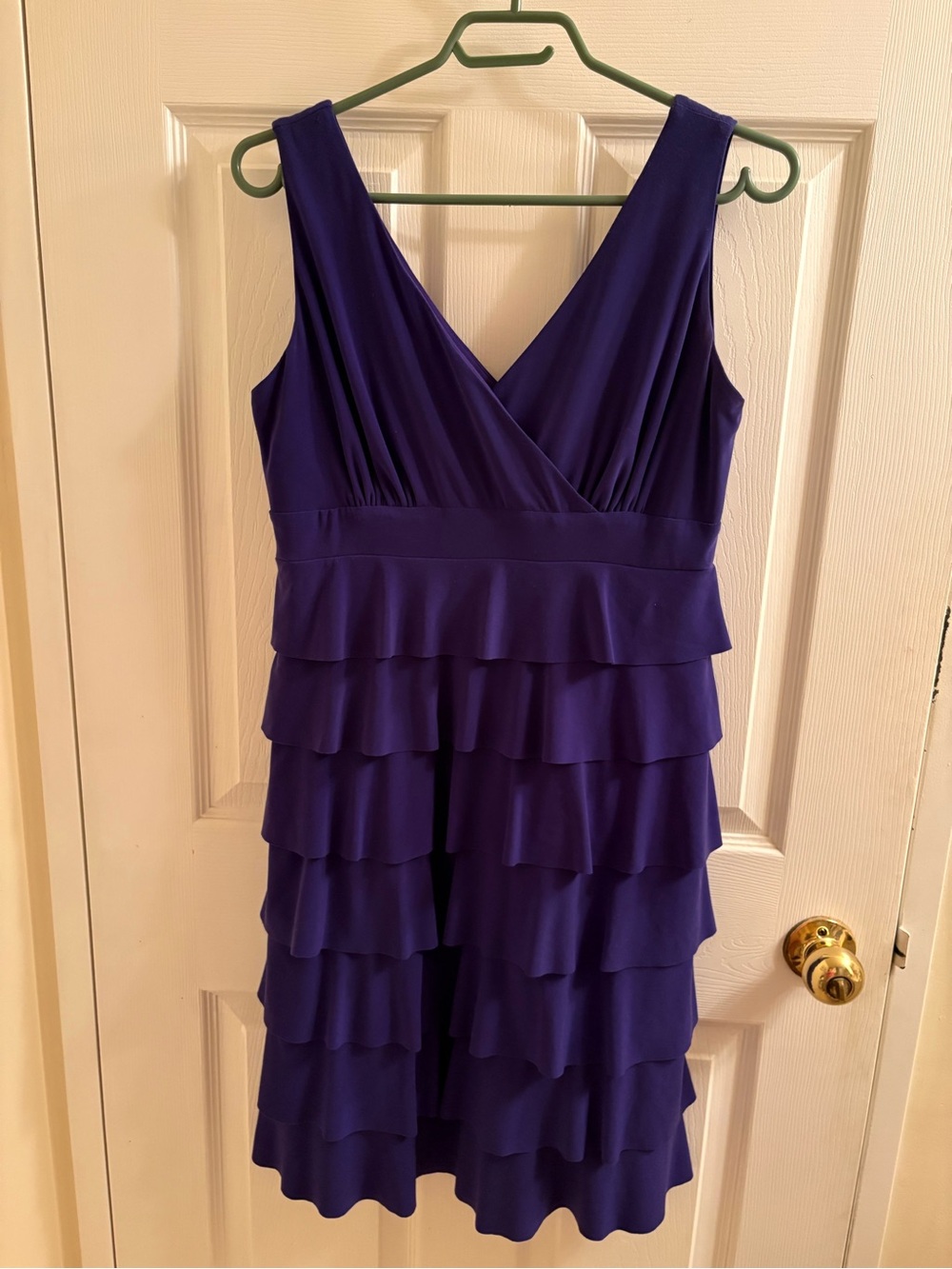 Sleeveless Purple Tiered Ruffle Midi Dress